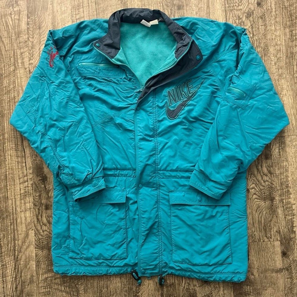Vintage 90s Nike Sport Classics Lined Jacket Full Zip Swoosh Embroidered Teal
